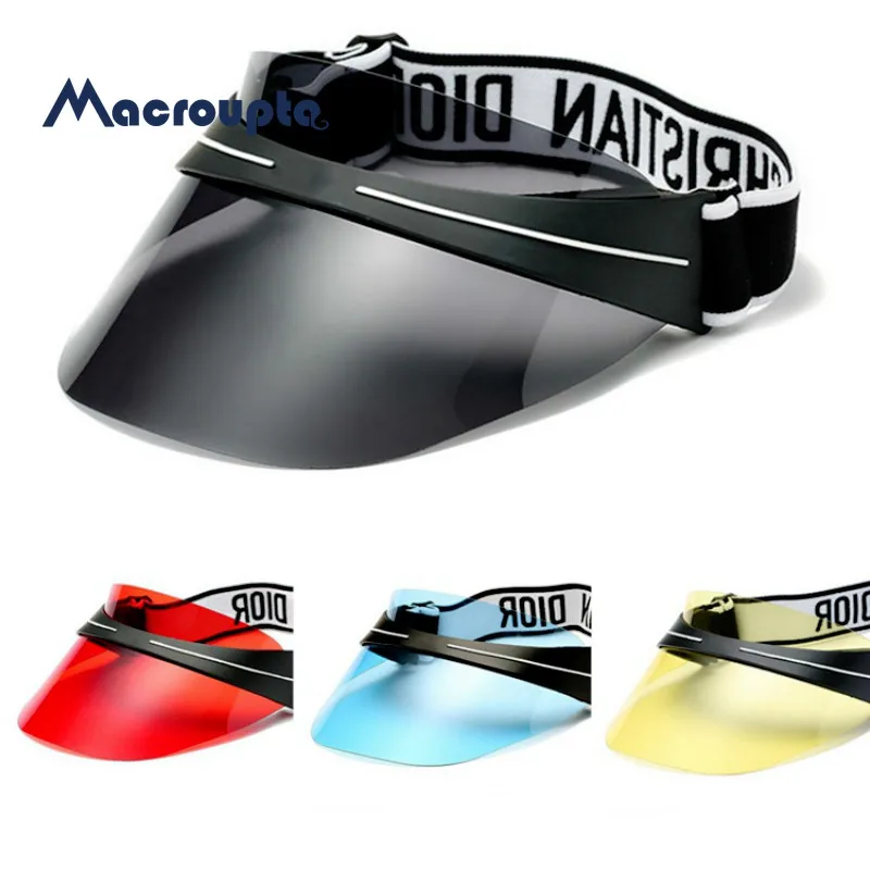 

Women Caps Visor Celebrity Inspired College Style Sun Hat Sunscreen UV Transparent Colorful Outdoor Female Sunshade