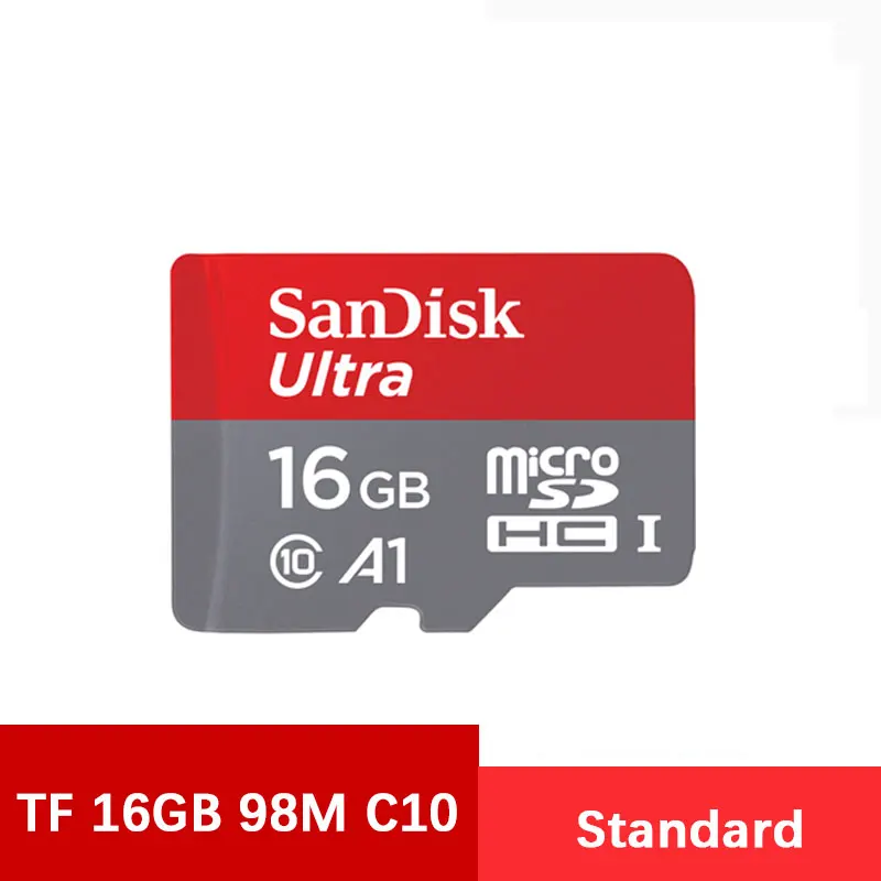 Двойной Флеш-накопитель SanDisk карты памяти Micro SD карта 16 Гб cartao de memoria Microsd Class10 ультра A1 MicroSDHC UHS-I карты 98 МБ/с. TF sd-карта на 16 Гб - Емкость: A1-TF-16G-98M-C10