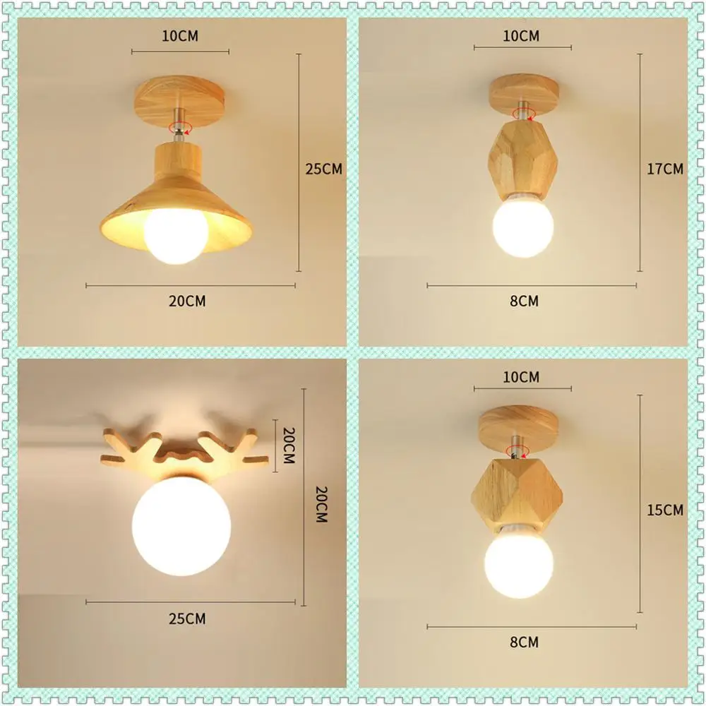 Wooden Modern simple Led Ceiling Light Industrial Nordic Lamp Hallway Stairway Aisle Kitchen Porch Living Room Lights | Лампы и