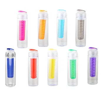 

2020 Creative Plastic Fruit Juice Infuser Water Bottle 800ml Portable Lemon Water Sport Drinking Bottle Juice Bottles