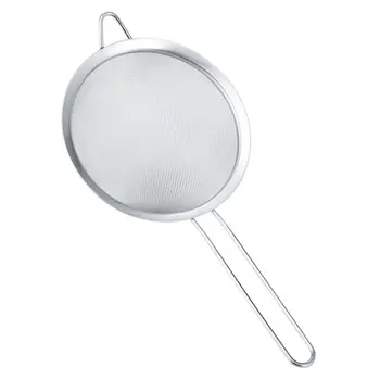 

Stainless Steel Wide-Width Wide Ear Oil Grid Steel Handle Mesh Leak Ordinary Mesh Twill Mesh Colander Hand-Held Flour Sieve