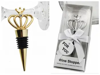 

(10 Pieces/lot) Silver Wedding gift for guests of Silver Crown Bottle Wine stopper favors for Bridal shower Wine Party Favors
