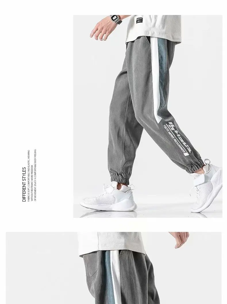 New European and American sports  trendy loose casual high-street fashion pants plus cashmere men's trousers