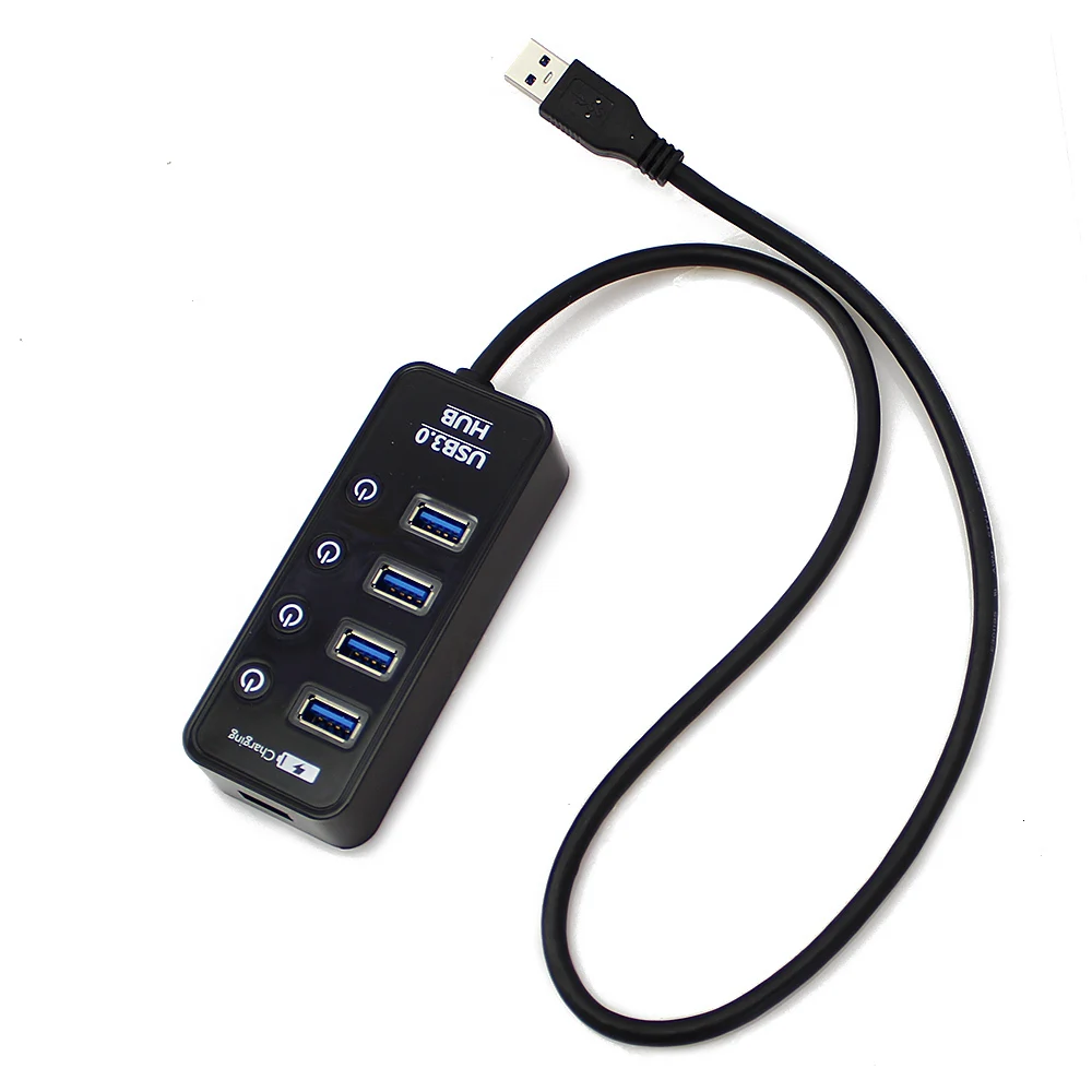 USB chyi концентратор 3,0 4 порта Высокоскоростной сплиттер мини портативный светодиодный переключатель ВКЛ-ВЫКЛ адаптер ПК Компьютерные аксессуары для ноутбука Настольный