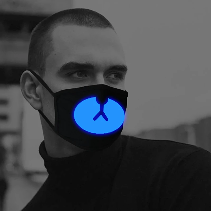 Светящийся в темноте унисекс маска светящийся в темноте Череп рот маски черная маска рот Половина лица Маскарадная маска для косплея маска с зубами