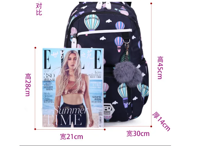 Рюкзак для отдыха для девочек-подростков, студенческий геометрический рюкзак, водонепроницаемая сумка для ноутбука, Водонепроницаемая дышащая сумка на молнии и застежке