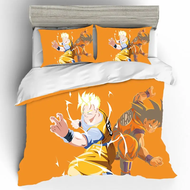 

Dragon Ball Home Textile Custom Duvet Cover Bed Sheets And Pillowcases Set Japan King Size Bedding Set Dropshipping For Kids