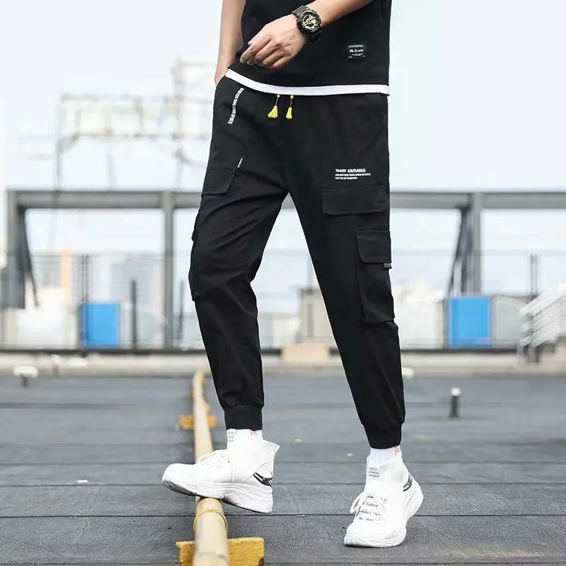 

2022 Pockets Cargo Pants Men Color Patchwork Casual Jogger Fashion Tactical Trousers Tide Harajuku Streetwear Plus Size XXXL 3XL
