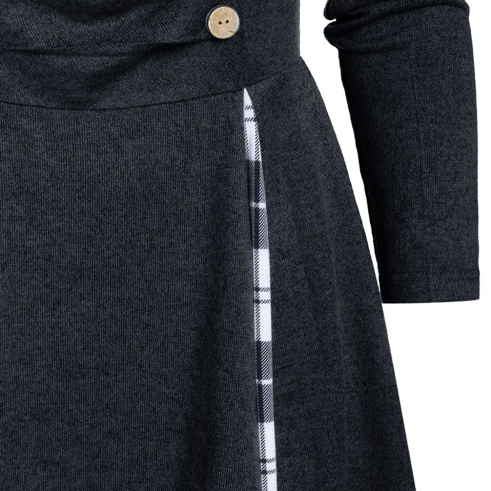 Женский топ размера плюс, 5XL, Асимметричный вырез, длинный рукав, на пуговицах, Лоскутная Блузка, женские блузки, lange mouwen T