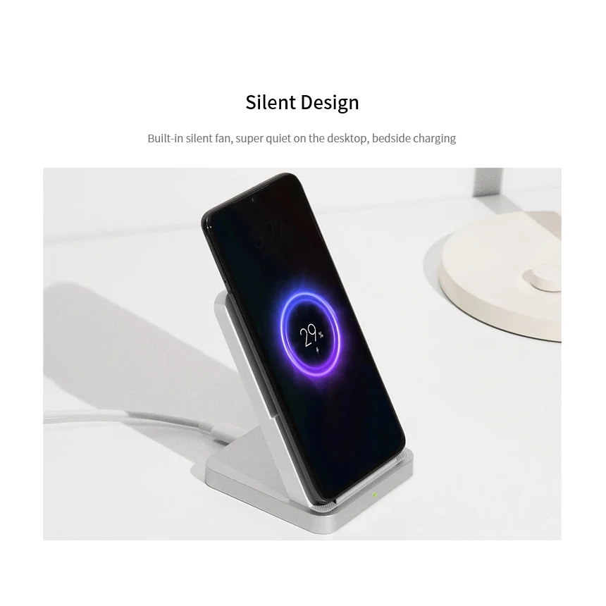 Xiaomi Mi jia вертикальное Быстрое беспроводное зарядное устройство с воздушным охлаждением 30 Вт Max с зарядкой от вспышки для Смартфон Xiaomi Mi 9 Pro Новое поступление