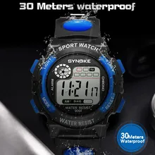 Мужские спортивные часы многофункциональные 30 м водонепроницаемые красочные светящиеся электронные часы светодиодный цифровые часы двойного действия relogio 50