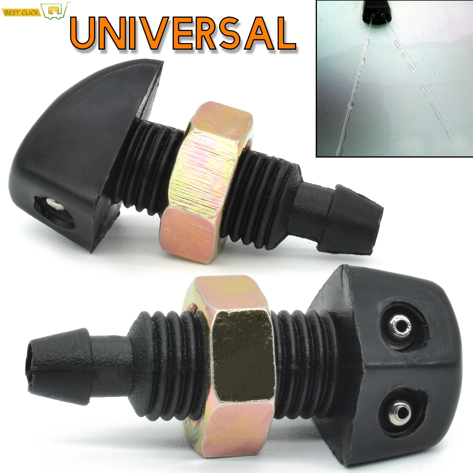 2 Pz/Set Kit Fai Da Te Universale Auto Finestra Anteriore Parabrezza Tergicristallo Ugelli Jet Parabrezza Spruzzatore Kit Rondella D'Acqua