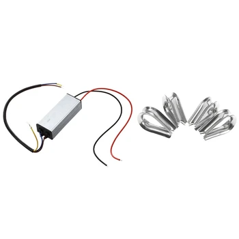 

LED Transformer Electronic Transformer Waterproof 50W 85-265V to 25-40V with 10 PCS m Wire Rope Thimbles