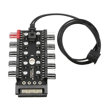 

1 To 10 Way Connection Parts Splitter Computer Motherboard 4 Pin Accessories PWM Speed Controller Self Adhesive Cooling Fan Hub