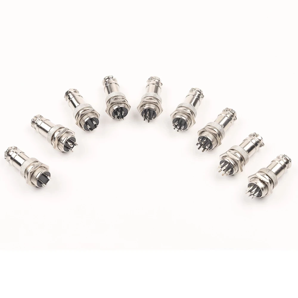 1 Set GX16 Nut TYPE Male & Female Electrical Connector 2/3/4/5/6/7/8/9/10 Pin Circular Aviation Socket Plug Wire Panel Connector 4
