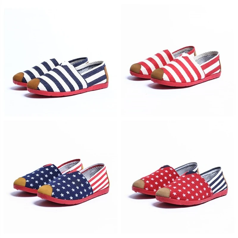 

Women Color Patchwork Flat Heels Slip-on Casual Shoes Women's Canvas Cloth Flats