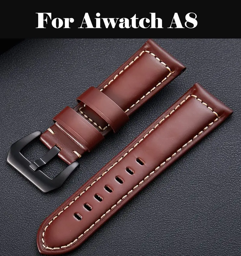

Genuine Leather Watch Band Strap watch Band 18mm 20m 24mm leather 22mm band For Aiwatch A8