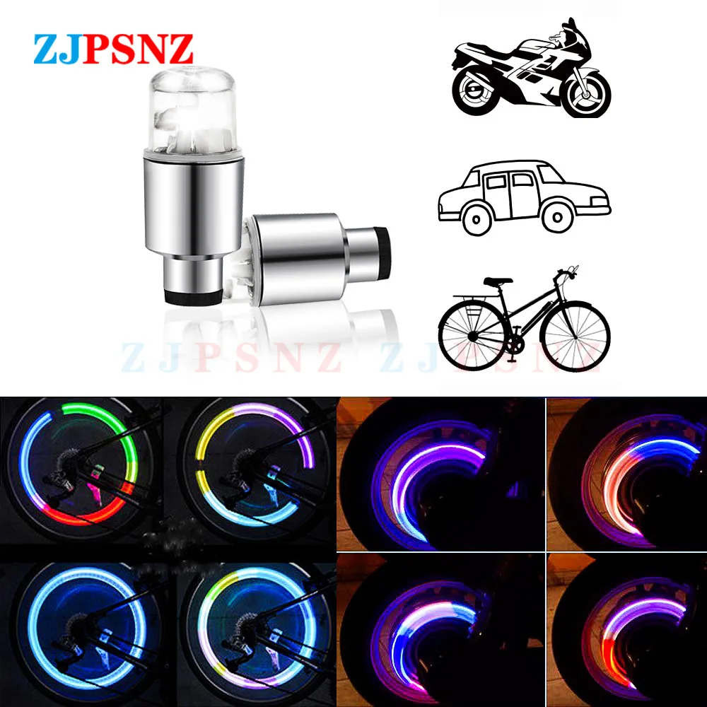 

1Pair LED Light Auto Car Tire Wheel Valve Light Bike Wheel Light Waterproof Wheel Valve Cap Flashing Light Multicolor Motorcycle