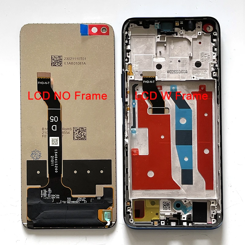 6.67" Original For Huawei Honor 50 Lite NTN-LX1/L22 LCD Display Screen Touch Panel Digitizer For Honor 50 Lite 50Lite LCD Frame screen for lcd phones good