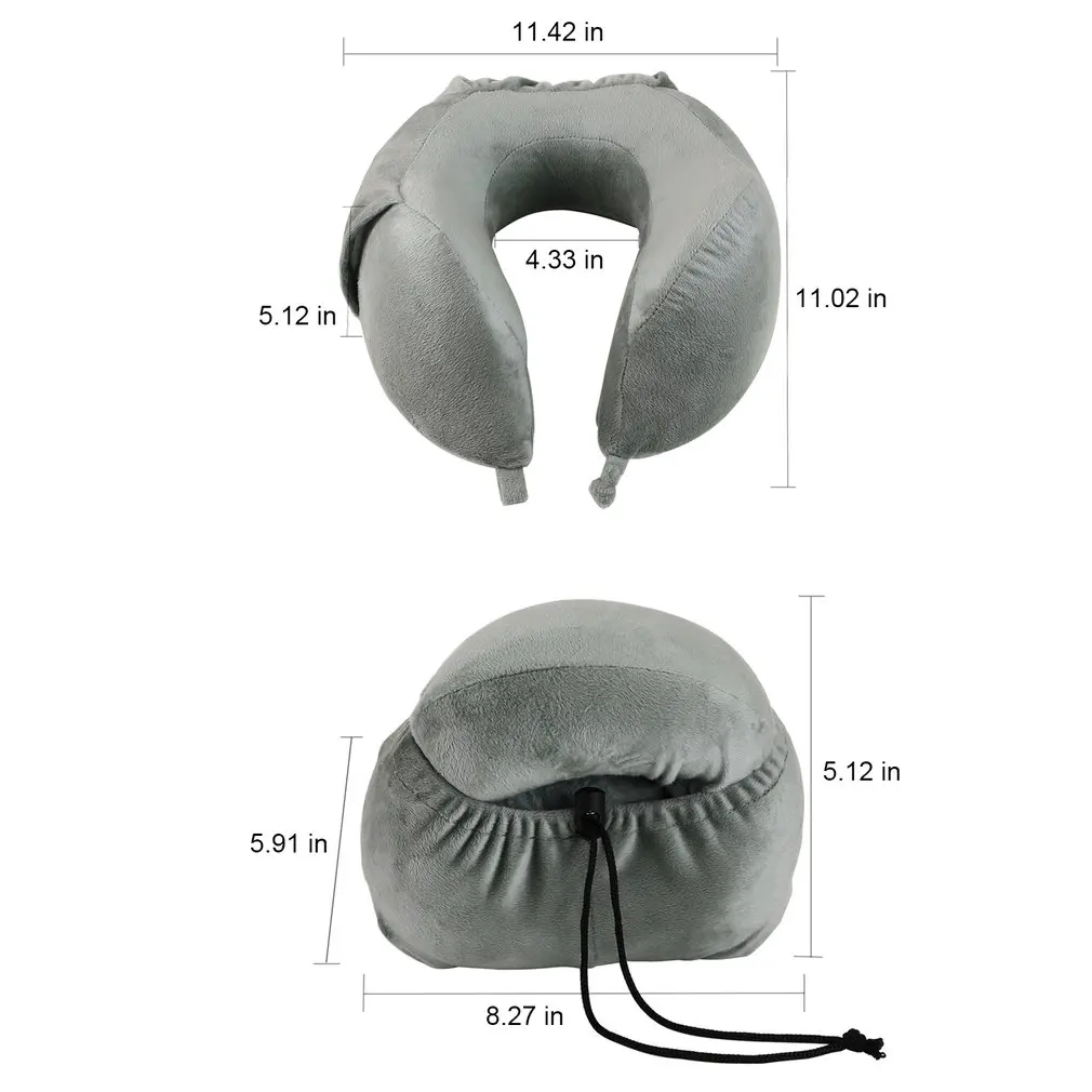 OUTAD Portable Folding Hanging U Shaped Pillow Cushion Neck Support on a Train Airplane Car Bus Camping Sleeping