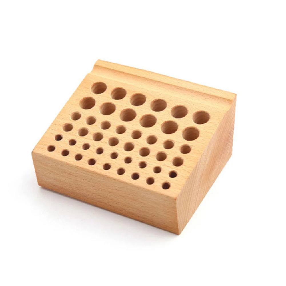 

Frame 46 Hole DIY Drill Bit Box Storage Rack Tool Holder Brush Screwdriver Seat Home Placement Wood Mini Professional