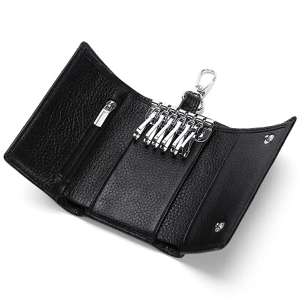 

New first layer cowhide key case men and women fashion waist line coin purse couple leather key chain bag