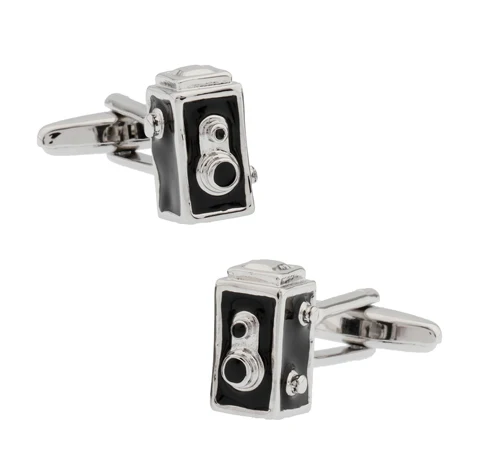 남성용 빈티지 카메라 커프스 링크, 고급 황동 소재, 블랙 컬러 사진 작가 커프 링크, 도매 및 소매