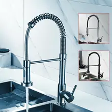 Spring Faucet Kitchen  Pull out Side Sprayer Dual Spout Single Handle Mixer Tap Sink Faucet 360 Rotation Kitchen Faucets
