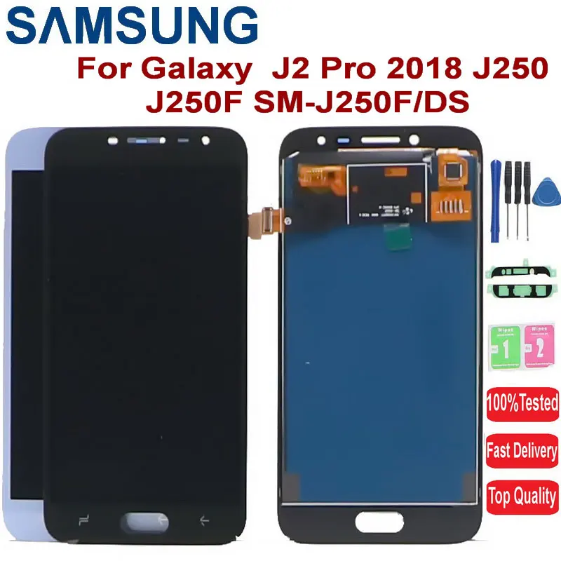 

For Samsung Galaxy J2 Pro 2018 LCD Display J250 J250F SM-J250F/DS LCD Display Touch Screen Digitizer Assembly with frame