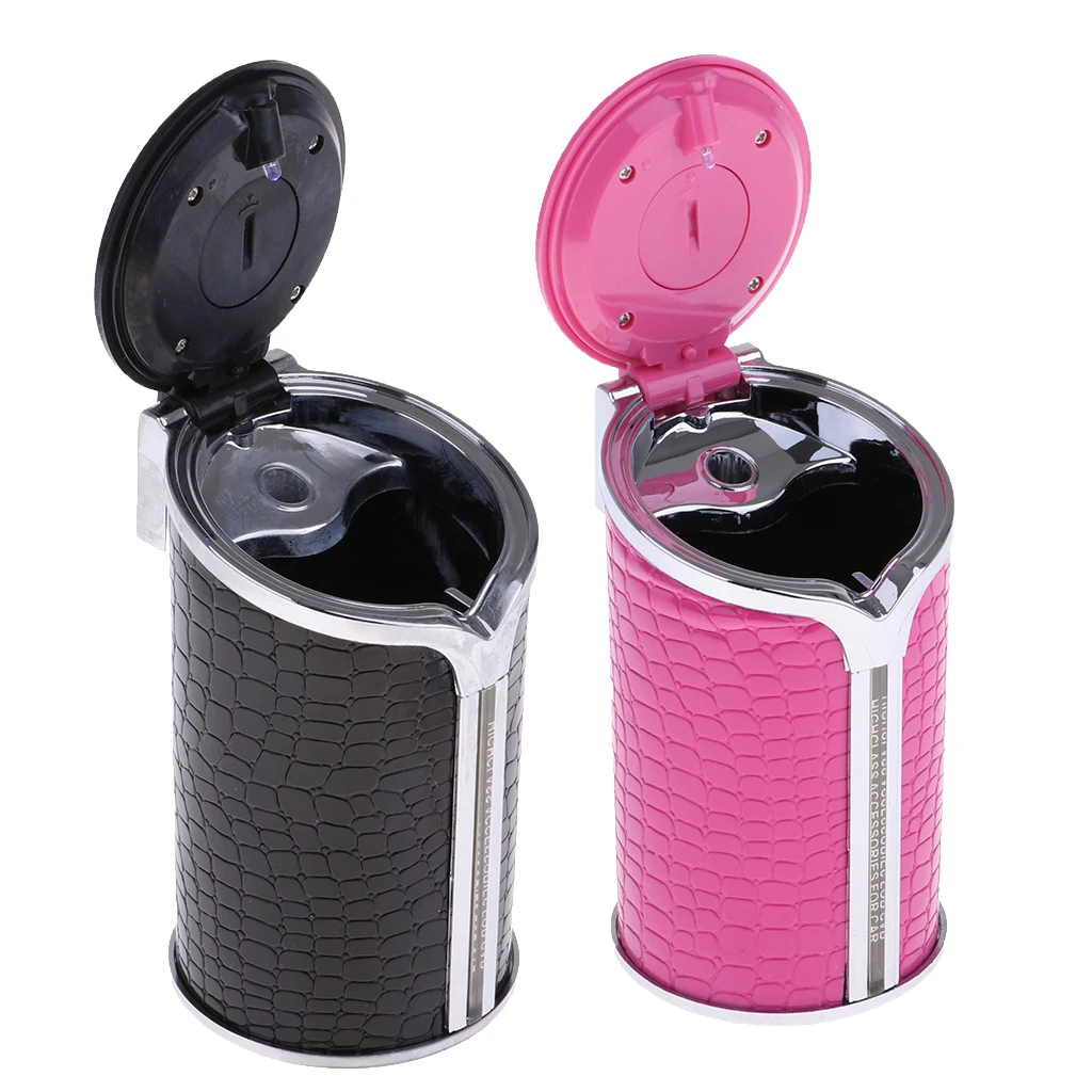 2pcs Ashtray Portable Cigarette Ash Car Bucket Holder Smoke Bin Travel