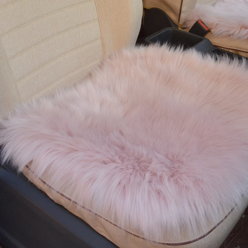 1pcs pink Универсальный теплый автомобильный коврик с удобной мягкой пушистой шерстью для автомобильного сиденья - Название цвета: 1pcs pink