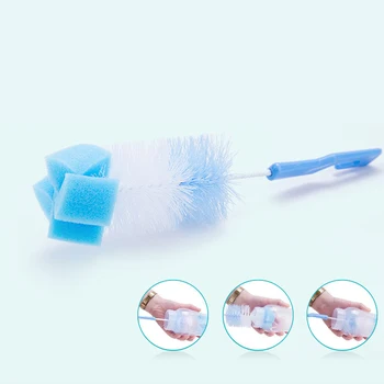 

2Pcs Baby Infant Bottle Sponge Cleaning Brush Cleaner Cups Nursing Milk Bottle Nipple Portable Travel Home