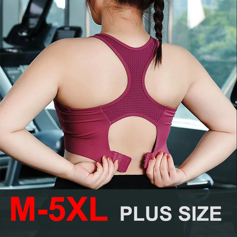 

M-5XL Sports Top Women Yoga Bras Underwear Push Up Brassiere BH Gym Shirt Fitness Shockproof Sportswear Sports Bra Top Plus Size