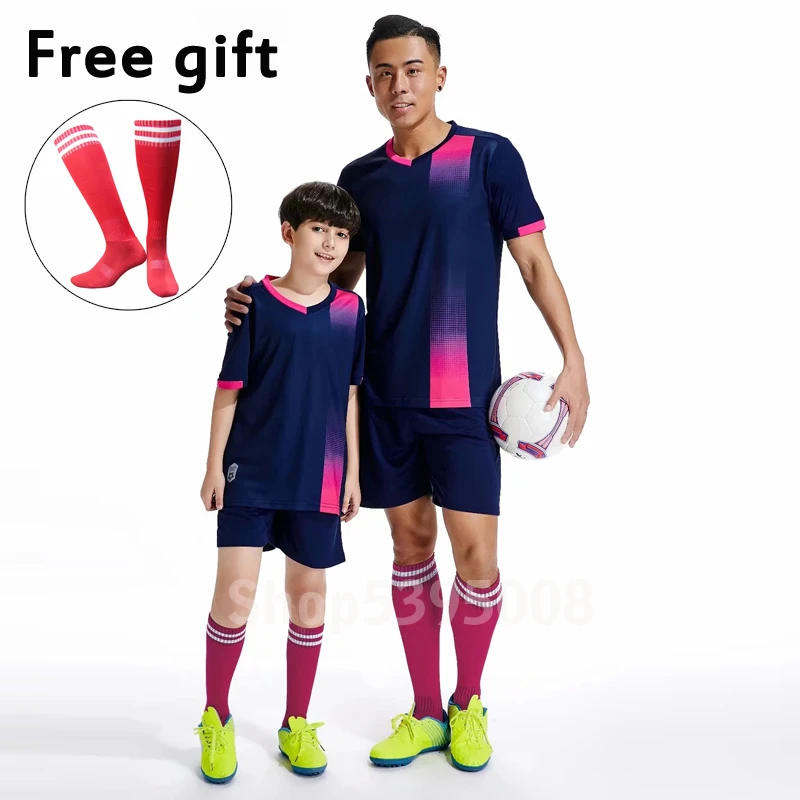 

New Boy Girls Football Sets Custom-Made Soccer Suits for Adults Football Jerseys Tracksuit Soccer Kits Running Training Clothes