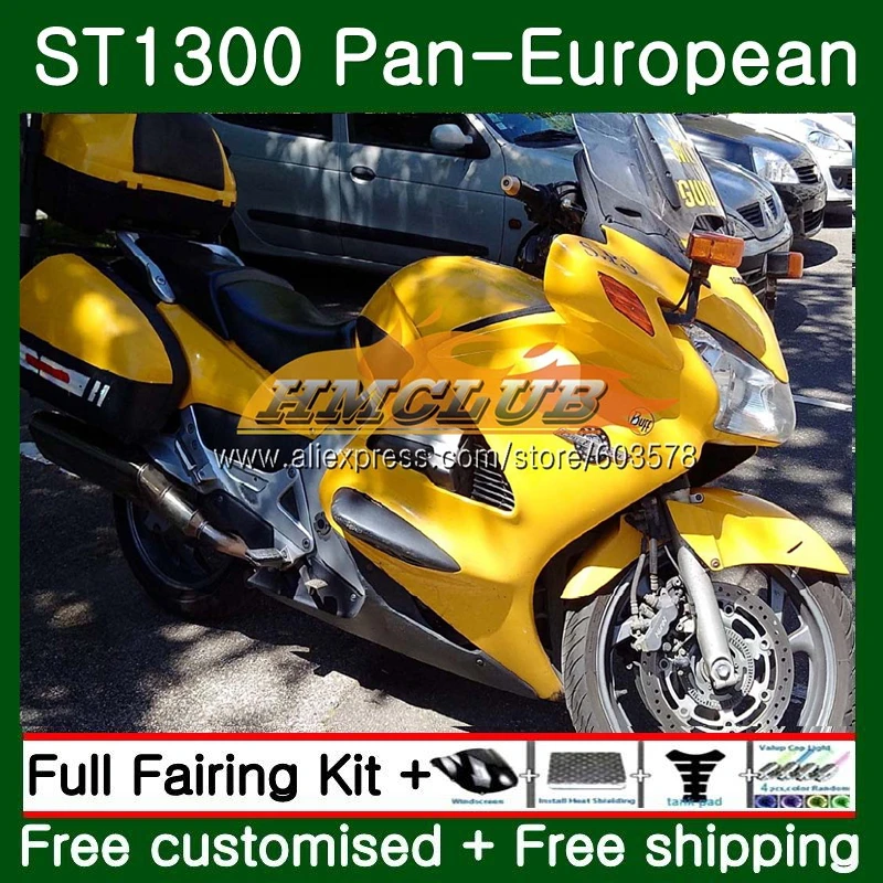 Комплект для HONDA ST1300 Pan Европейский 00 01 02 03 04 05 06 90CL. 0 STX1300 ST-1300 ST 1300 07 08 09, 10, 11, 12, 13 лет, обтекатель светильник желтый