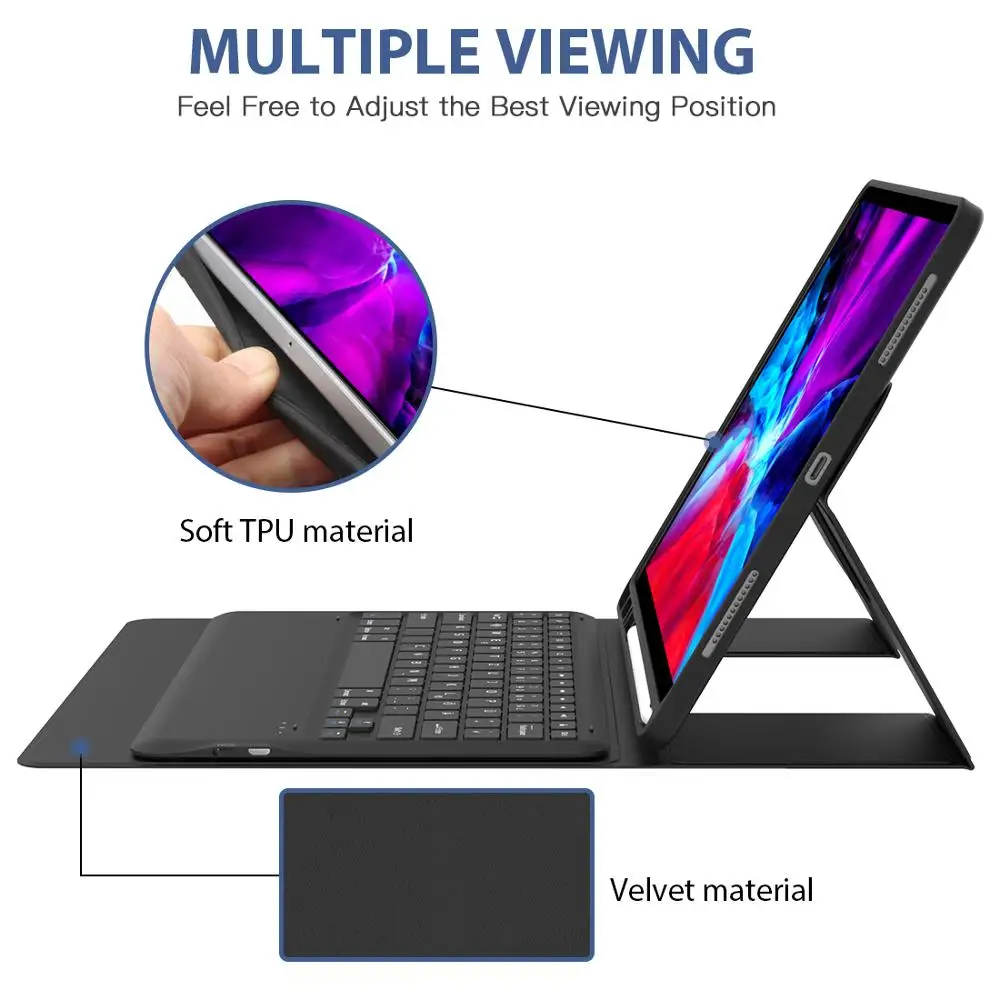Для iPad Pro 12 9 чехол 2020 клавиатура Встроенная подставка карандаш держатель