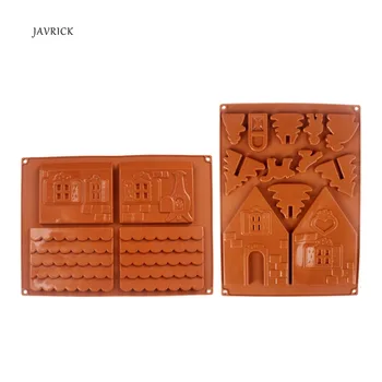 

DIY 3D Christmas House Silicone Resin Epoxy Mold Chocolate Fondant Mold Cake Decorating Tools for Christmas Party Favor