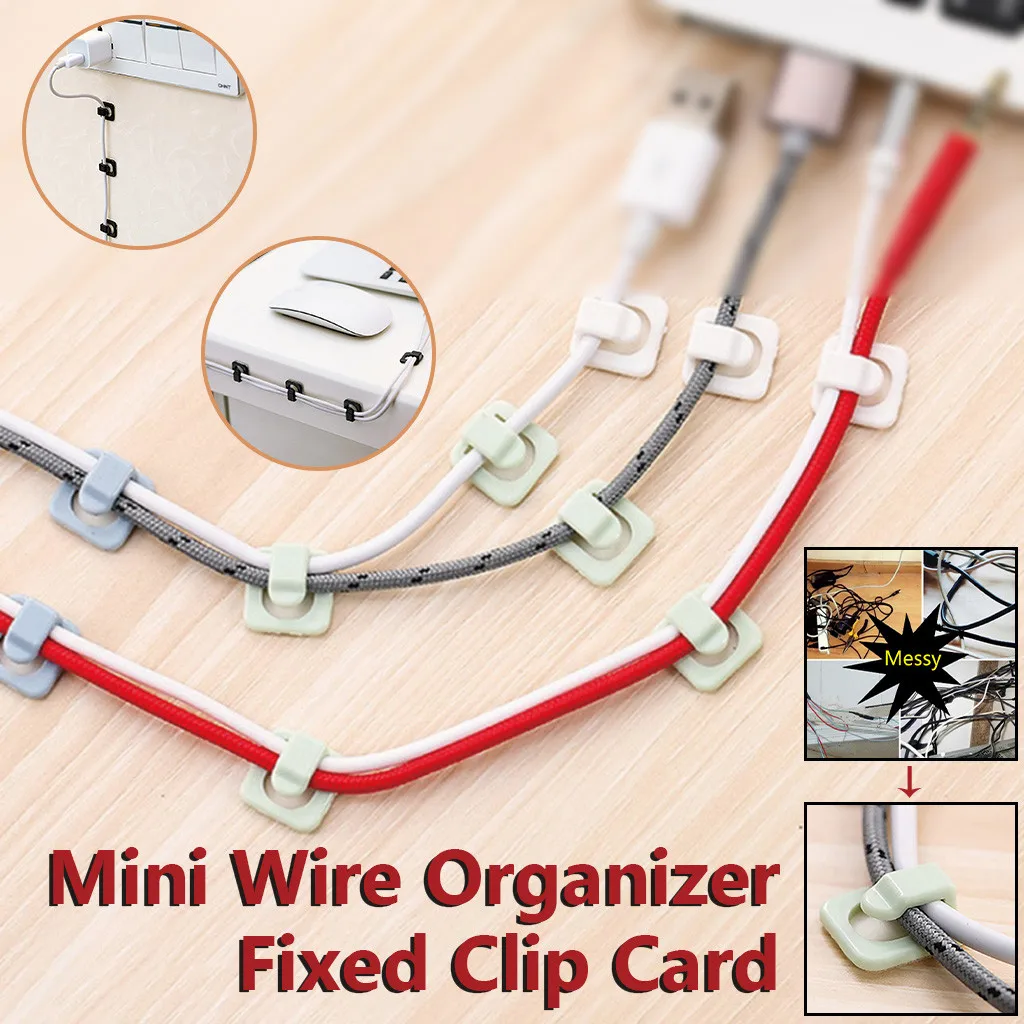 Office and Car 100 Pack Multipurpose Self-adhesive Cable Clips Wire Clips Holders Cable Management System for Messy Cables in Home 