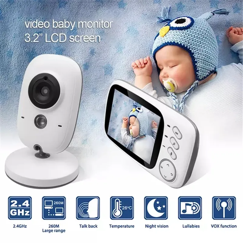 Wireless Video Color Baby Monitor 3.2 inch High Resolution Baby Nanny Home Security Camera Night Vision Temperature Monitoring Wireless Video Color Baby Monitor 3.2 inch High Resolution Baby Nanny Home Security Camera Night Vision Temperature Monitoring