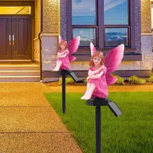 Уличный цветочный Сказочный Солнечный Полярный Медведь Кролик ландшафтный светильник светодиодный светильник для газона водонепроницаемый садовый декоративный светильник 8,5*8*43,5 см