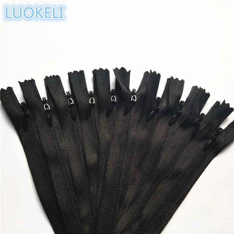 100pcs 3# Concealed zipper 30cm(12 inches) Tailor sewing process Multi-color optional - Цвет: Black