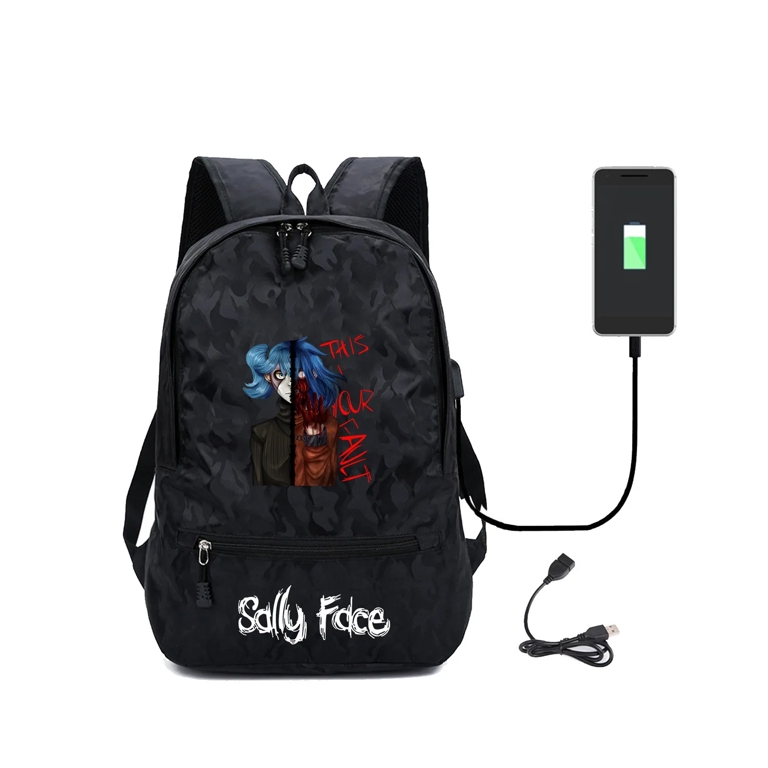 

Sally Face Related Products School Bag Men And Women Teenager Backpack Travel Sally Face Computer Bag