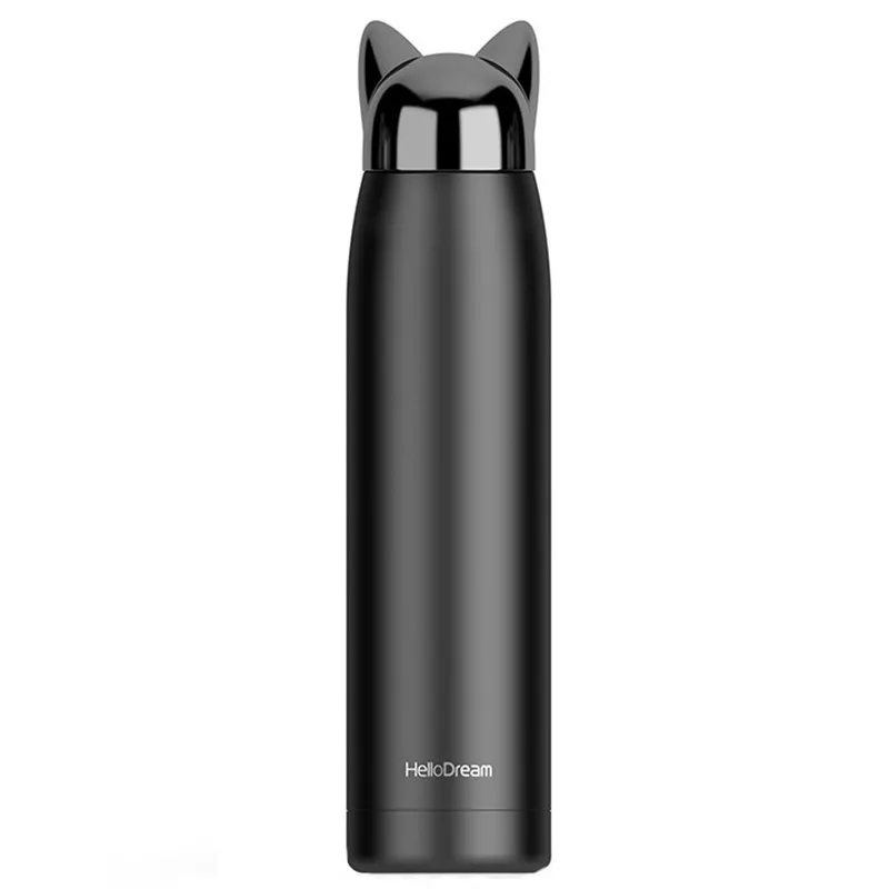 320ml/11oz Cute Cat Stainless Steel Water Bottle Double Wall Thermos Bottle Vacuum Flasks Thermal Coffee Tea Milk Travel Mug - Цвет: 4