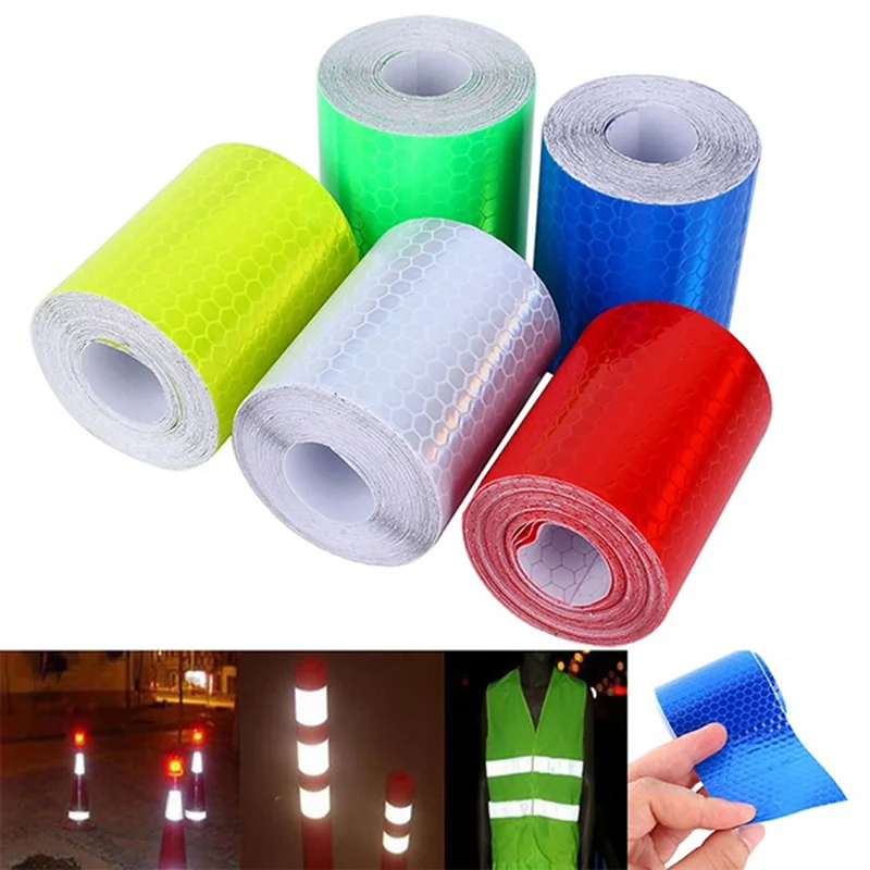 

100cm X 5cm Warning Tape Strip Stickers Warning Light Reflector Protective Sticker Reflective Film bike Safety Mark Reflective