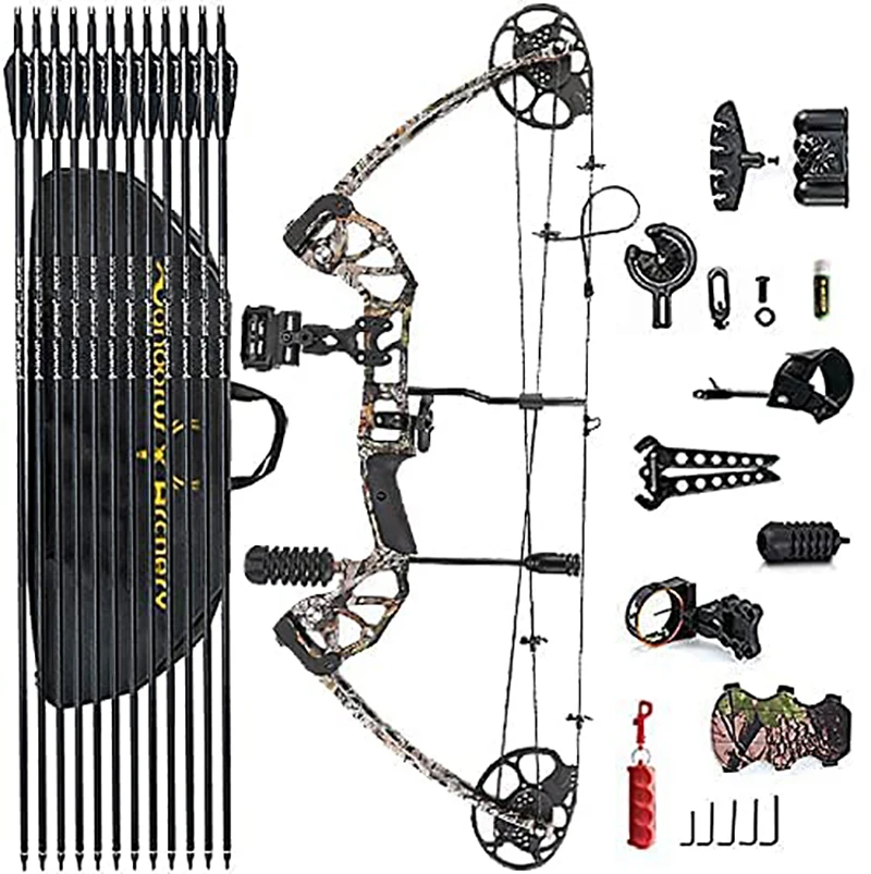 Arco composto de alta tensão 30-70lbs 320fps com acessórios de tiro completos M125  18