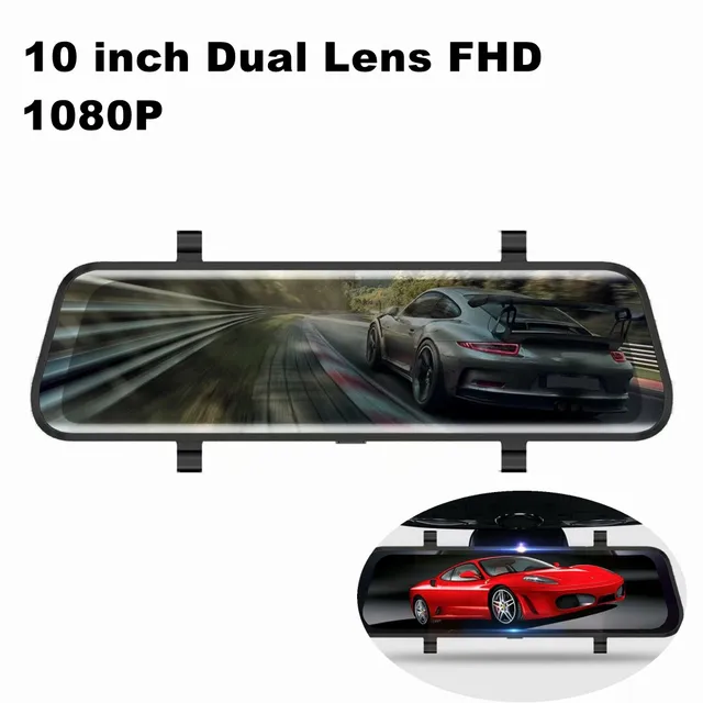 $US $34.94 10 inch Car Mirror Video Dash Camera Car Dvr mirror FHD 1080P Dual Lens With Rear View Camera Auto 