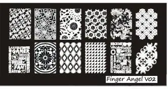 Палец-V пластина для стемпинга для нейл-арта Иллюзия-коллекция 24 Дизайн пластина для стемпинга для нейл-арта DIY трафарет шаблон пластина с изображениями для нейл-арта - Цвет: Finger02