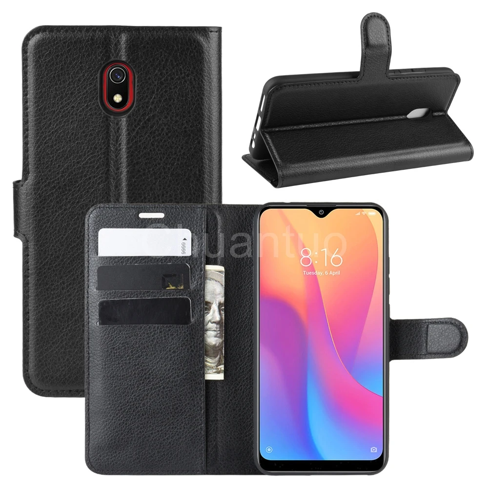 Чехол-книжка из искусственной кожи для Redmi 8A флип-кошелек чехлы телефонов с