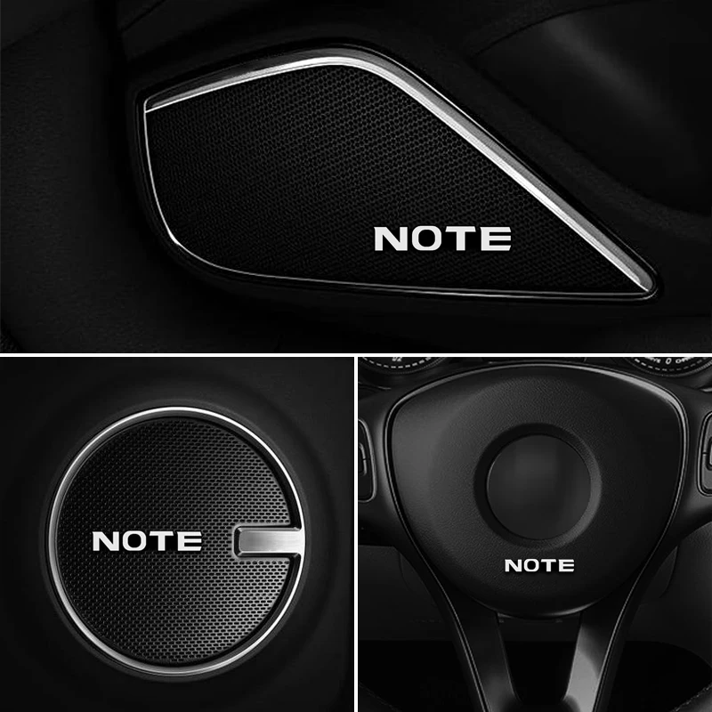 10pcs car audio decorate 3D Aluminum Badge Emblem Sticker For Nissan NOTE E11 E12 Accessories Car Styling