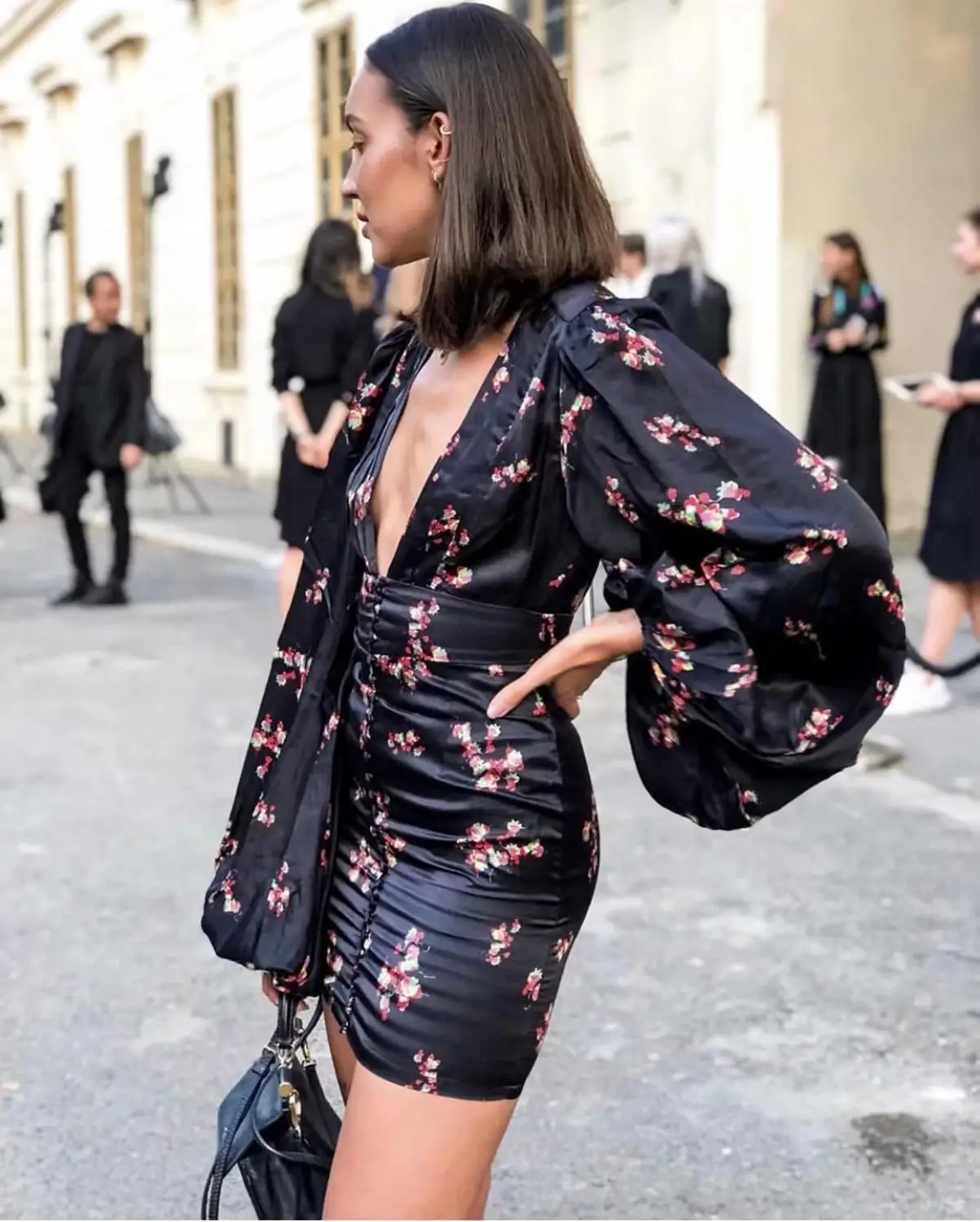Увядший английский модный блогер с цветочным принтом винтажное праздничное платье-фонарик для женщин vestidos de fiesta de noche vestidos блейзеры